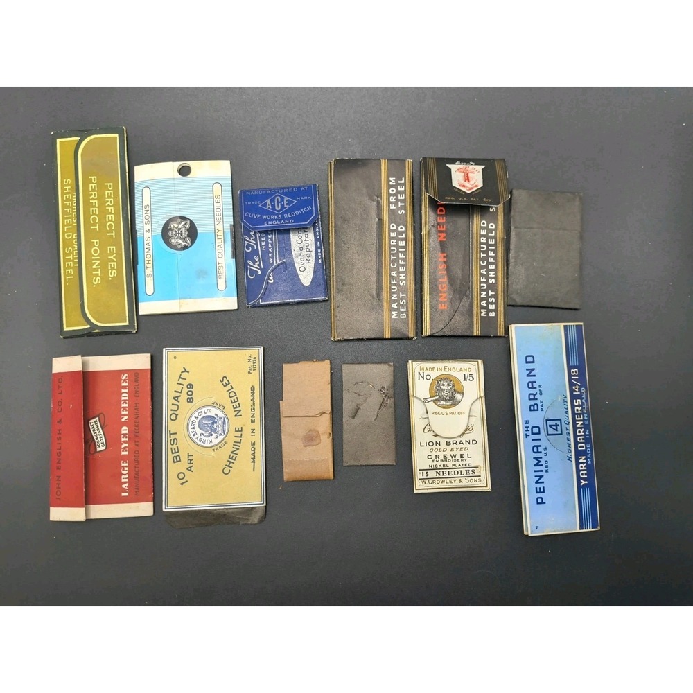 Vintage/Antique 1920s-1960s Sewing Needle Packets Lot of 12, England - Picture 5 of 8